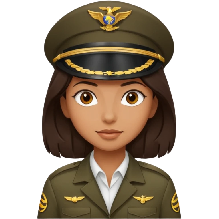 Pilot girl with a dark brown hair emoji