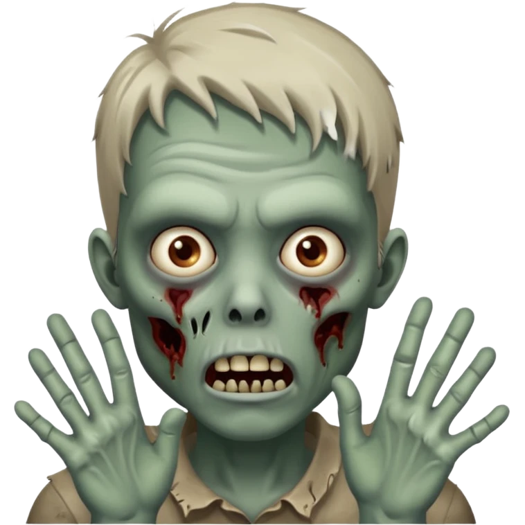 suprised zombie, hands on cheeks emoji