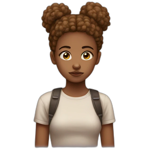 sad girl with 2 afro puffs emoji