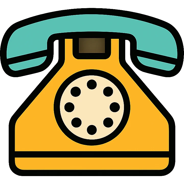 black and white, icon of telephone, minimalistic, thin black border outlines, the design uses thin black outlines for a clean and modern look, white background. c0!0r
 emoji
