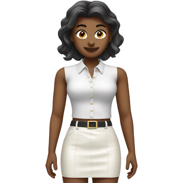 White High waisted leather skirt isolated emoji