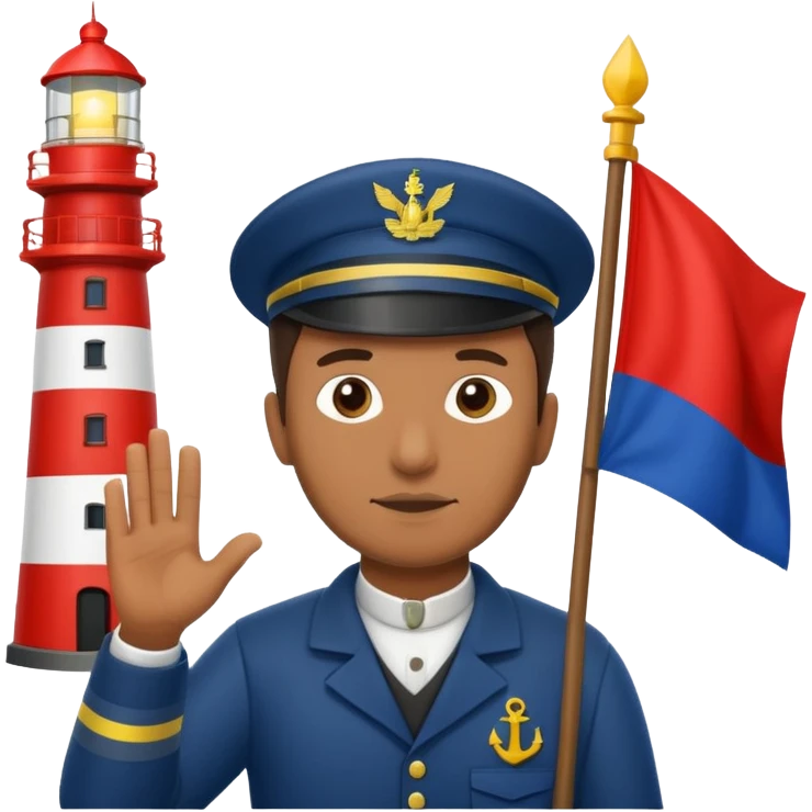 lighthouse Keeper raising signal flag emoji