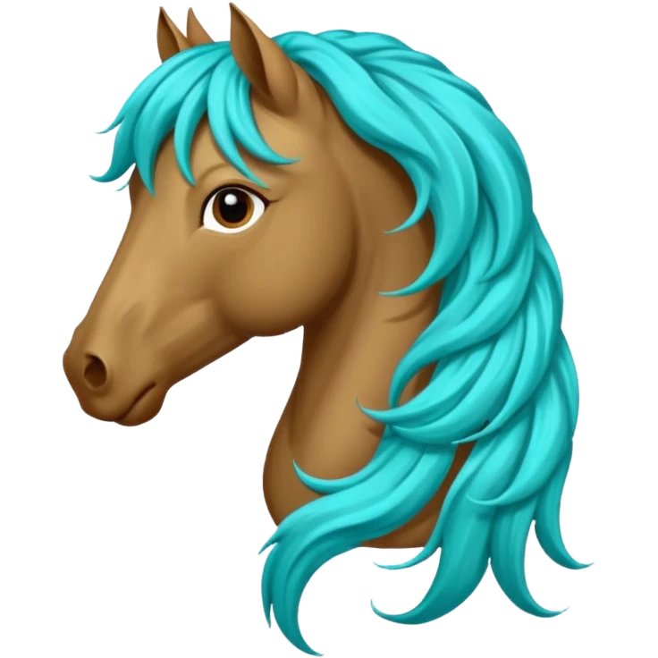 horse head with turquoise hair emoji