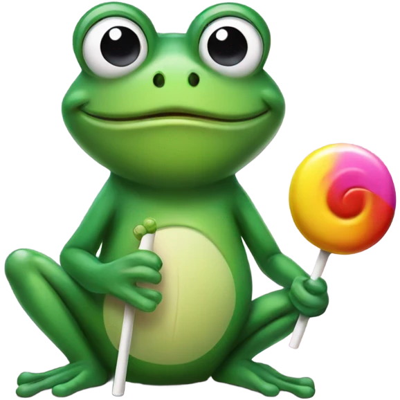 A frog with a lollipop  emoji