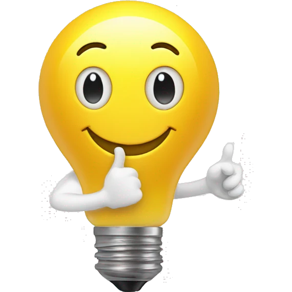 happy smiley with Hand Snapping and idea Lightbulb emoji