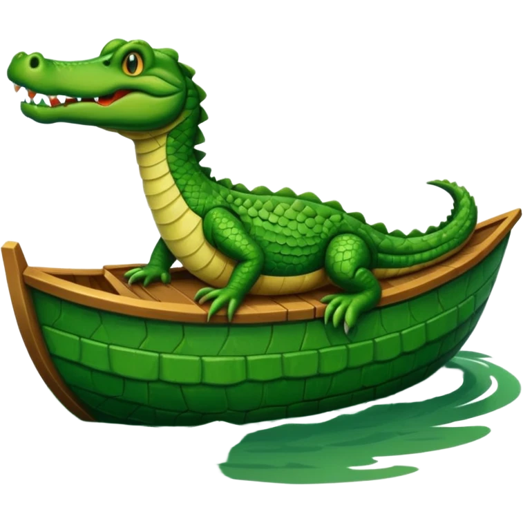 Alligator on a boat emoji