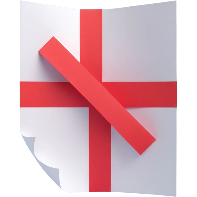 Paper with a red x emoji