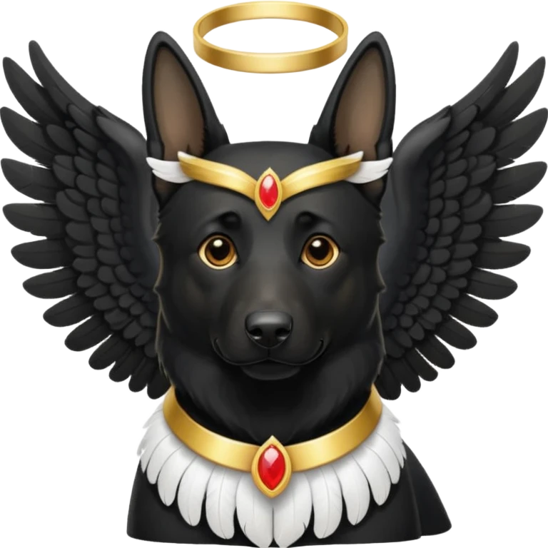 Black German shepherd as an angel  emoji