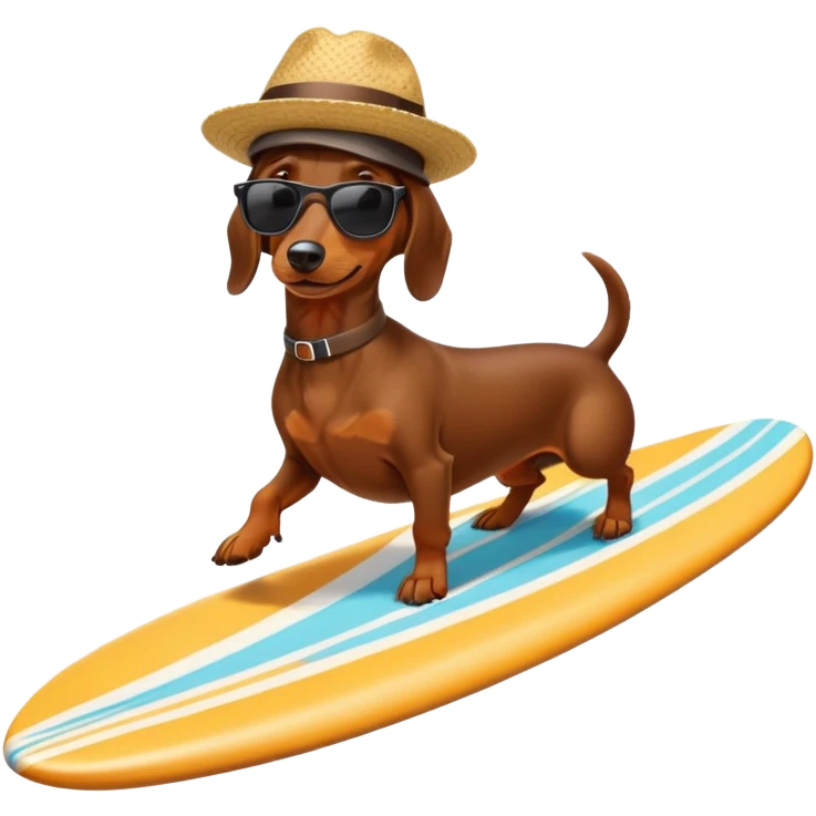 Dachshund and me surfing  emoji