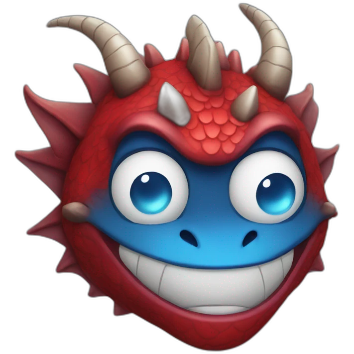 face red dragon with blue eyes emoji