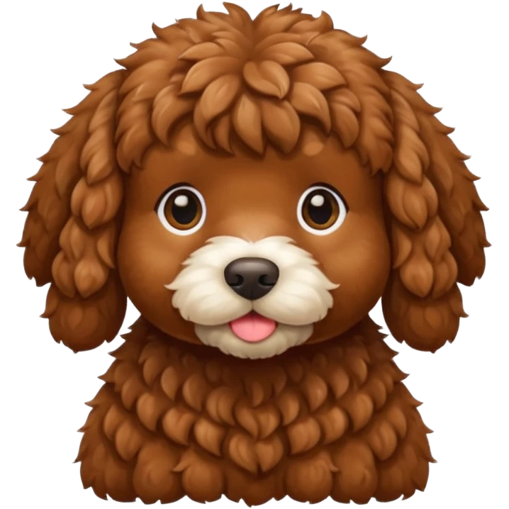 Cozy autumn brown cockapoo emoji