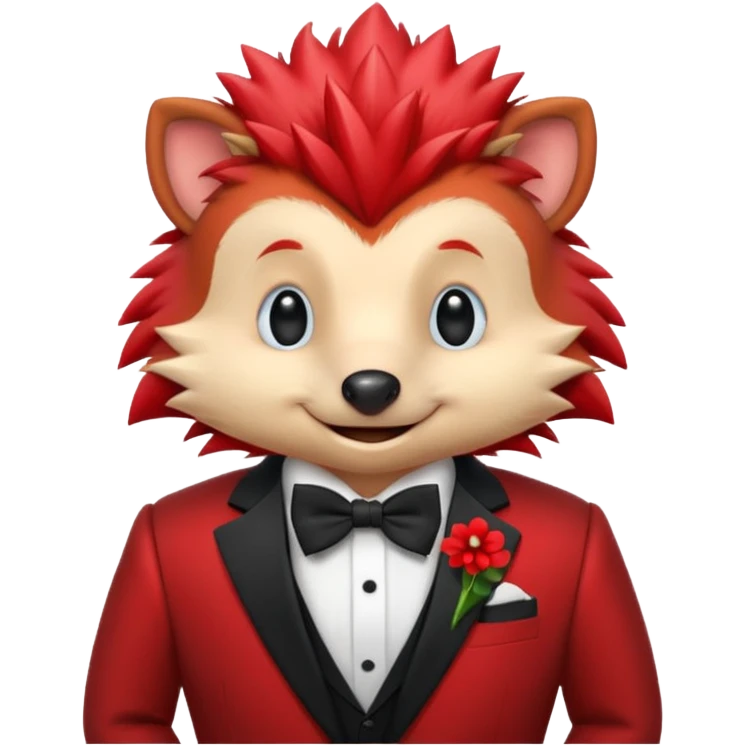  red hedgehog groom suit emoji