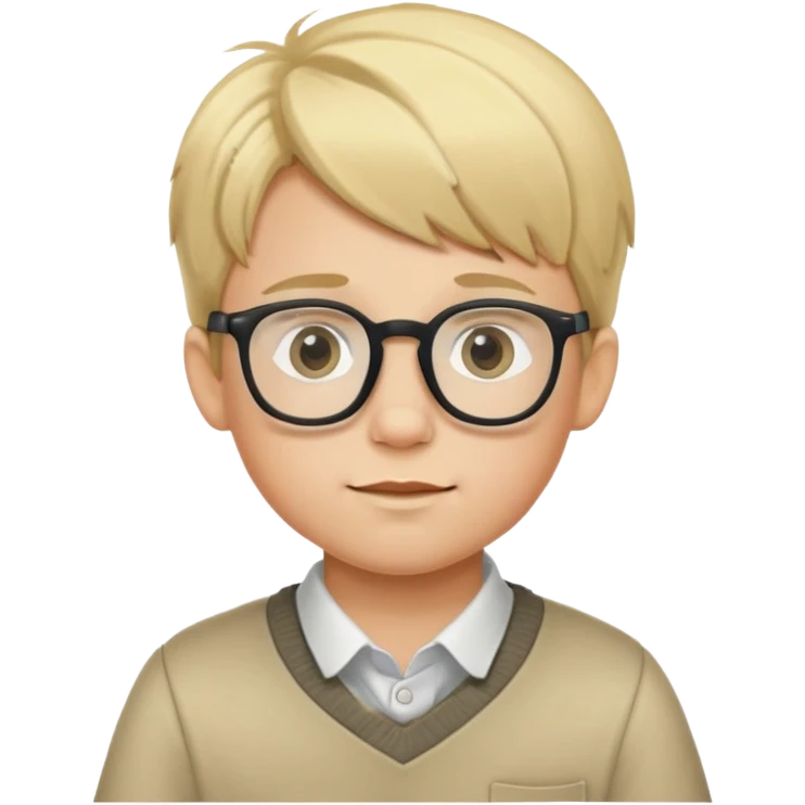 little blonde haired boy with glasses emoji