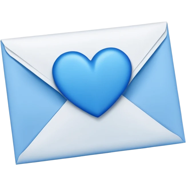 letter with a blue heart seal emoji