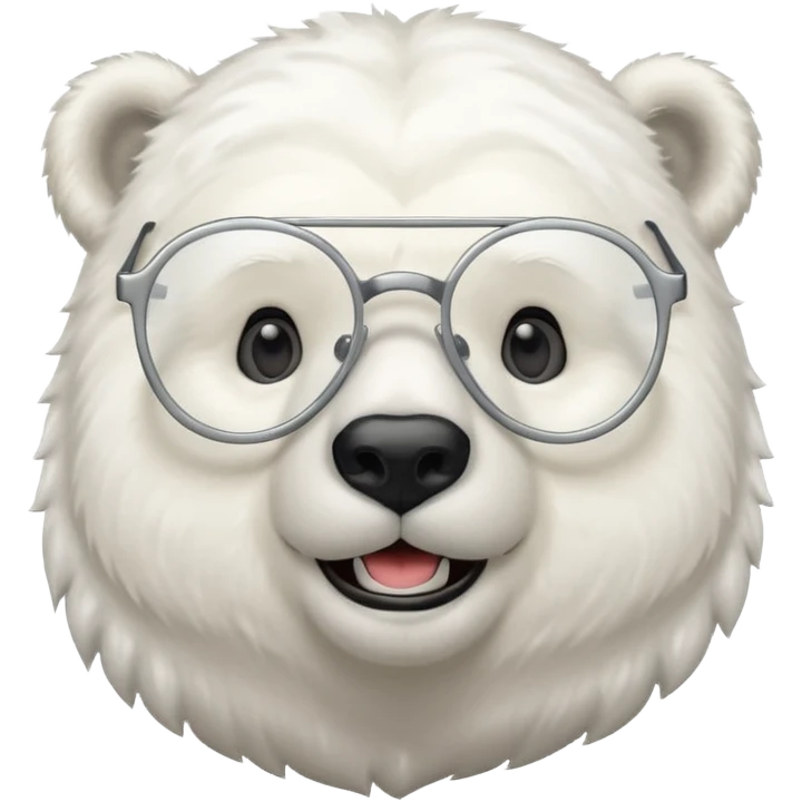 polar bear wear glasses emoji