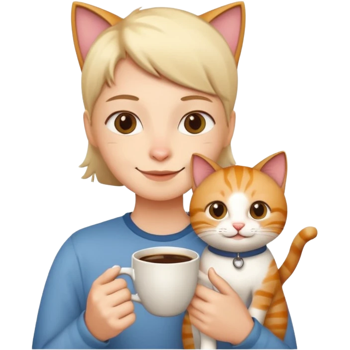 Coffee and cats emoji
