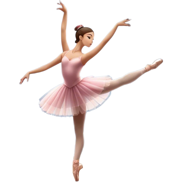 Icon for Ballet: silhouette of a ballerina in an elegant pose on a theater stage, surrounded by spotlight and stage lights. The icon should convey the grace and beauty of ballet, with focus on the dancer and the dramatic lighting. Transparent background. emoji