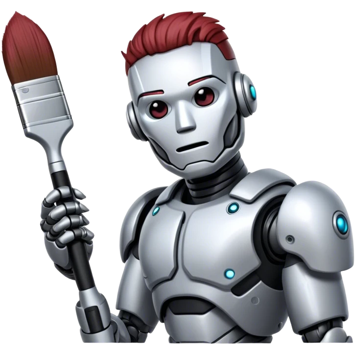 cyborg with brush emoji