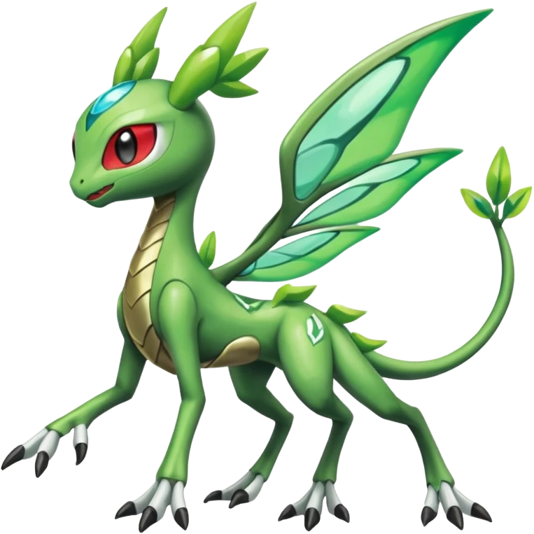 Meloetta-Flygon-Scyther-Celebi-Zygarde-Electrike-Fakémon-fusion, full body emoji