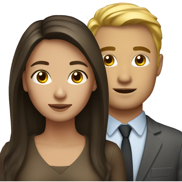 Brunette woman with blonde man emoji