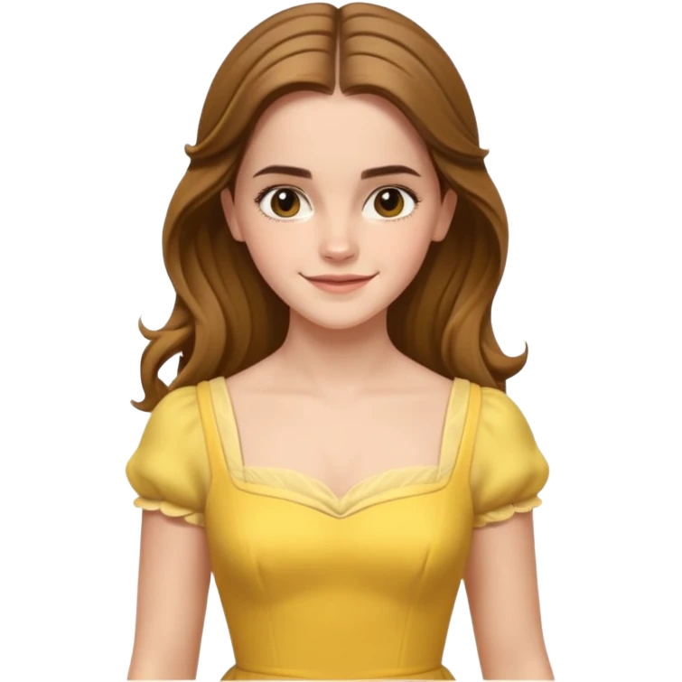 emma watson long hair as belle Cinematic Realistic emoji
