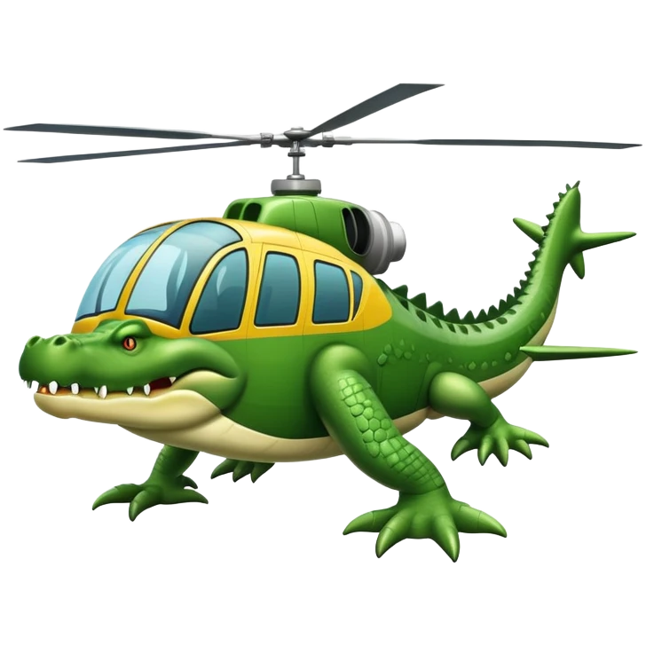 Un cocodrilo en un elicotero emoji