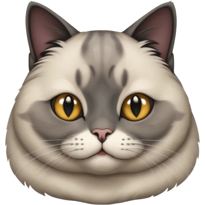 fat grey and black magnolian boy cat  emoji