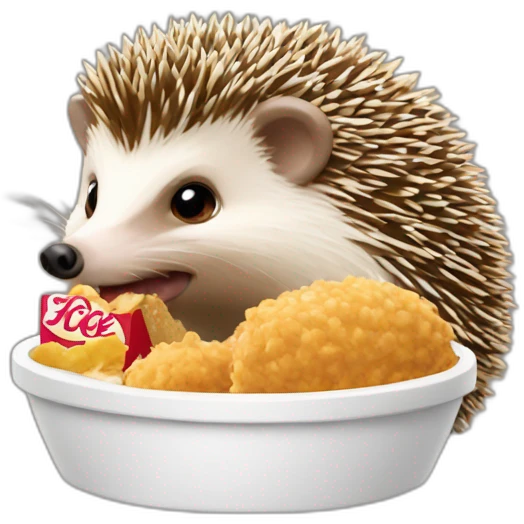 Hedgehog eating KFC emoji