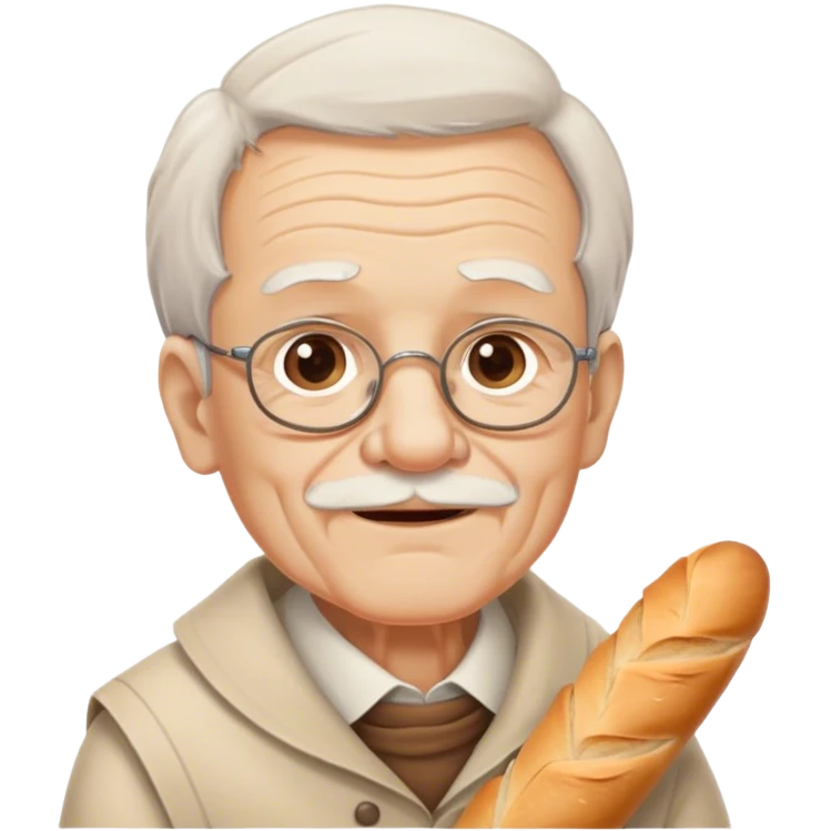 old man with baguette emoji