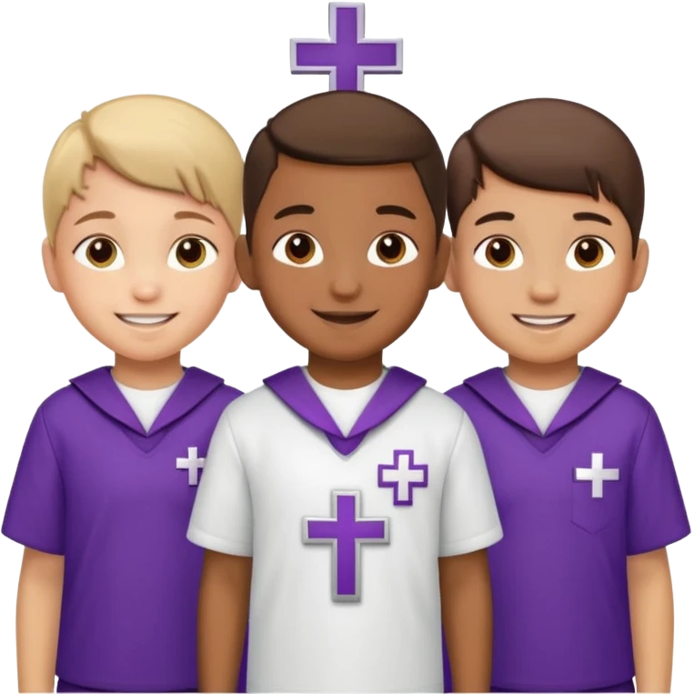 Kids with Holy Cross emoji