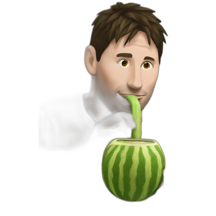 messi drinking yerba mate from a yerba mate gourd with a straw emoji