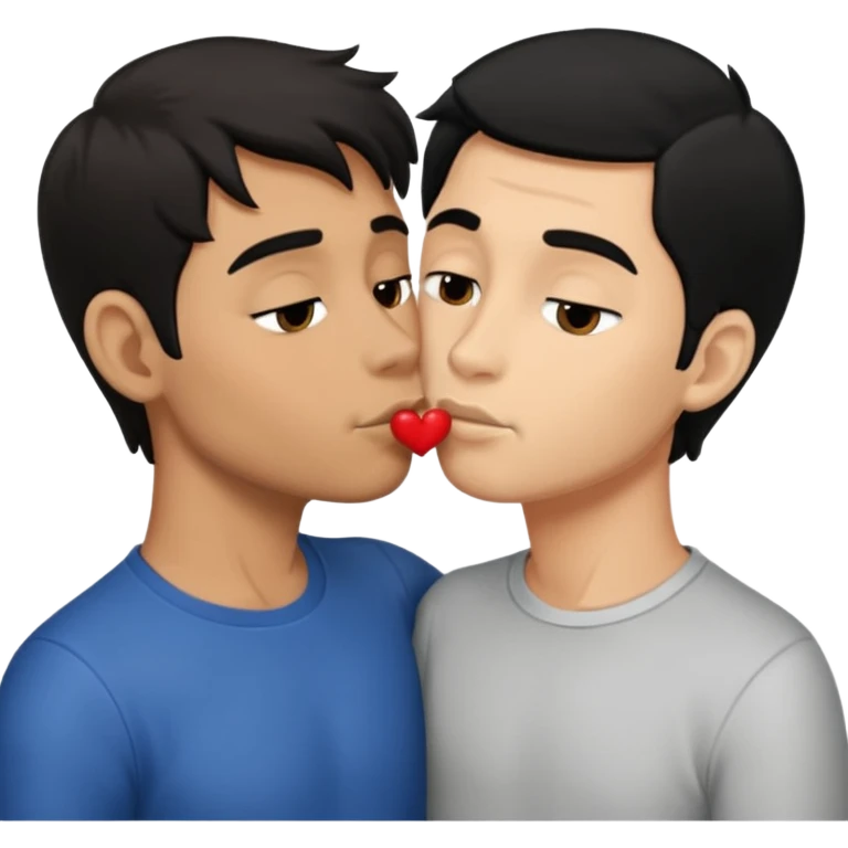 Naked adult male darki hair kissing black adult male, full view on top of each other  emoji