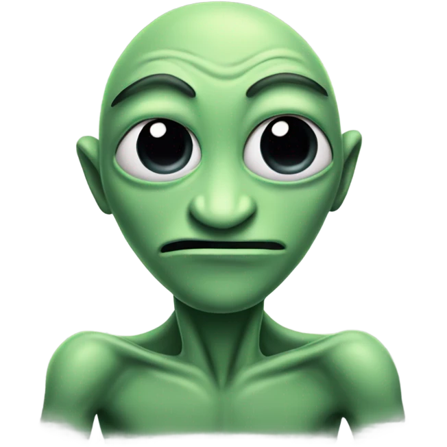 Ugly alien making poker face  emoji