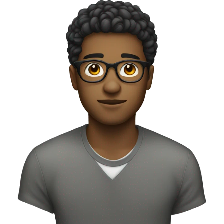 a man 20 years old with glasses and small hair emoji
