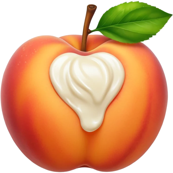 White cream drenched on a peach emoji
