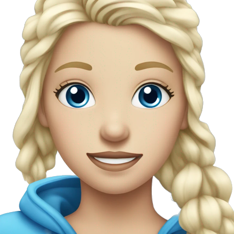 Blued eyed blonde girl ice skating outside emoji
