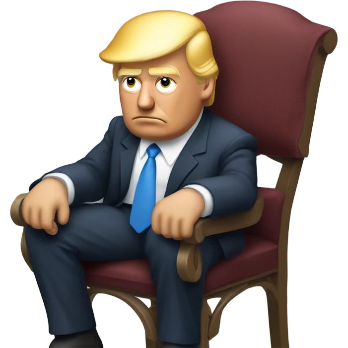 Trump slouching lazily dramatically in a chair  emoji
