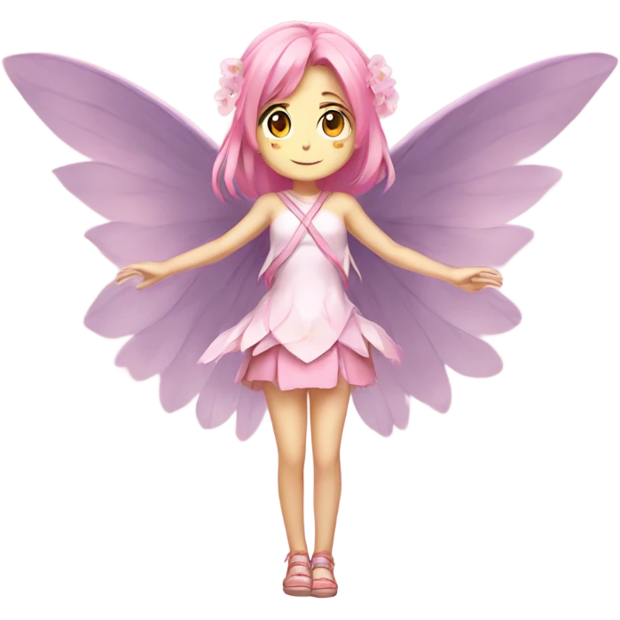 Sakura, girl, anime, fairy, big wings  emoji