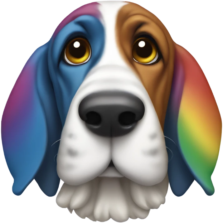 Rainbow basset hound emoji