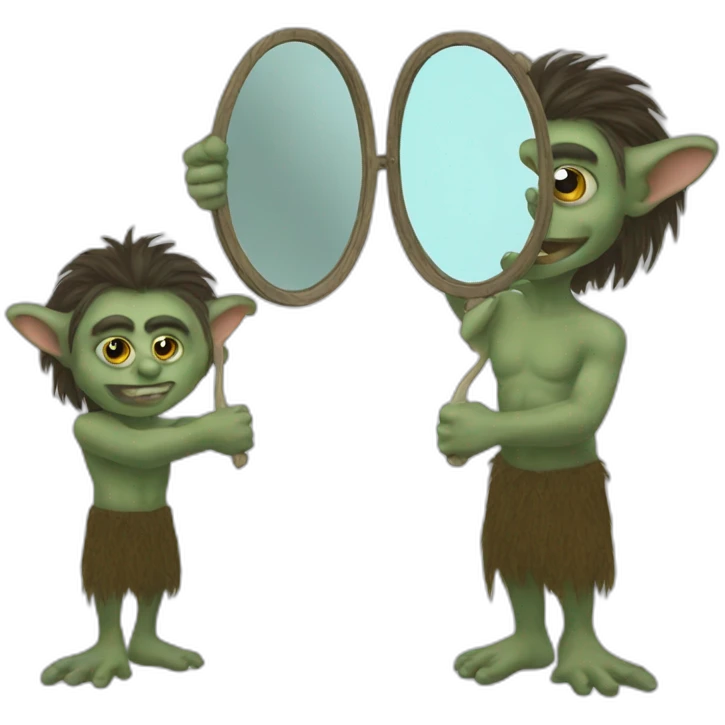 the troll and his mirror emoji