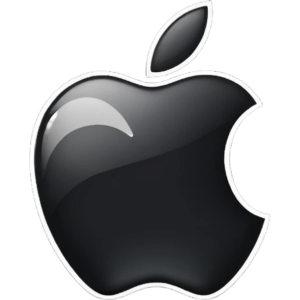 iPhone Apple logo on a black phone screen emoji