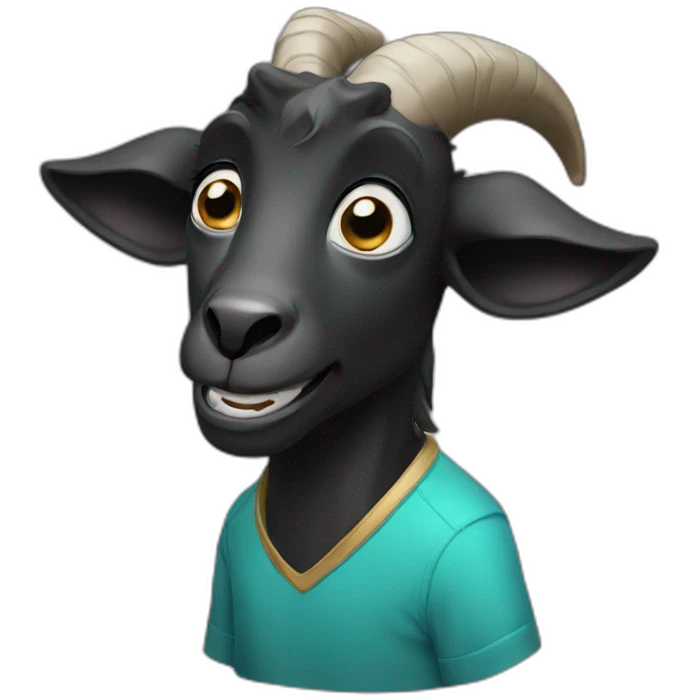 Crying black goat emoji