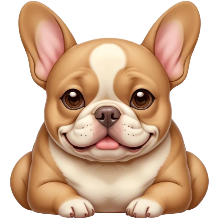 Cinematic Meme-Worthy Chubby Sleeping Fawn French Bulldog Portrait Emoji, Head resting peacefully with a contented smile, showcasing a delightfully chubby build and a luxuriously soft fawn coat, eyes shut in a serene nap, Simplified yet hilariously adorable features, highly detailed, glowing with a soft, drowsy light, high shine, relaxed and utterly lovable, stylized with an air of playful laziness, bright and heartwarming, soft glowing outline, capturing the essence of a comically sleepy companion, so meme-worthy it feels like it could instantly become the next viral sensation of adorable slumber! emoji