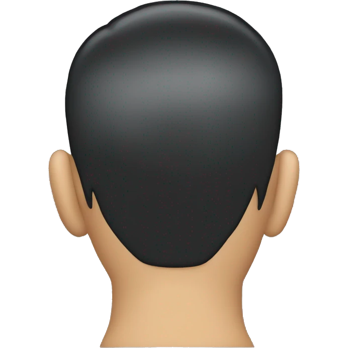 the back of a male head with black hair emoji