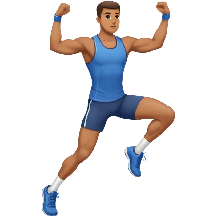 man high-knees exercise emoji