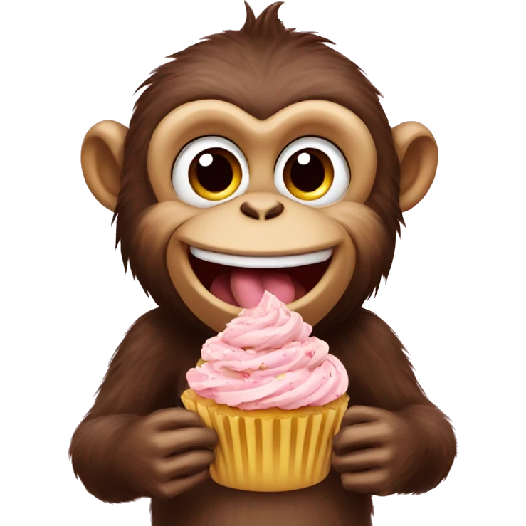 monkey eating cupcakes  emoji