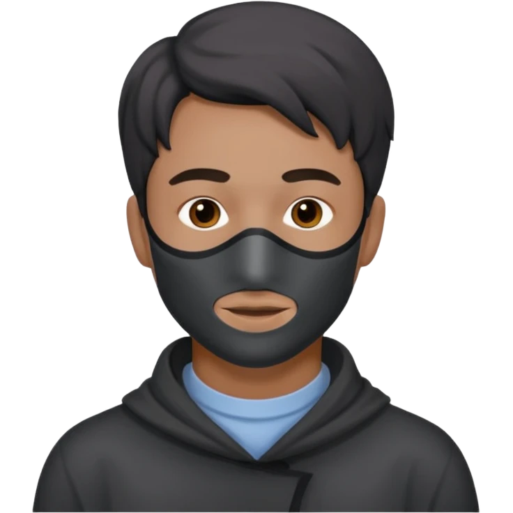  man, charcoal face mask emoji