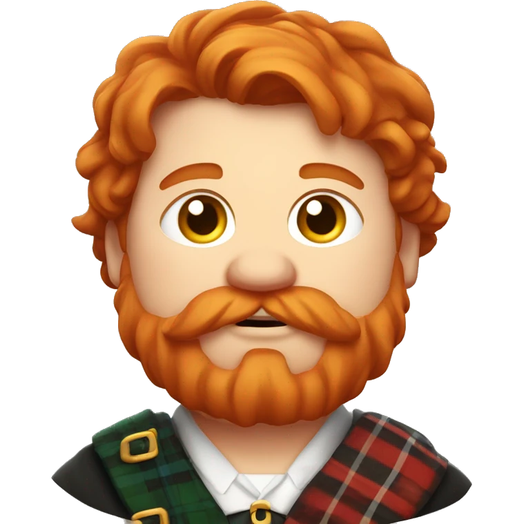 obese Scottish redhead male in a kilt and Scottish clothing emoji