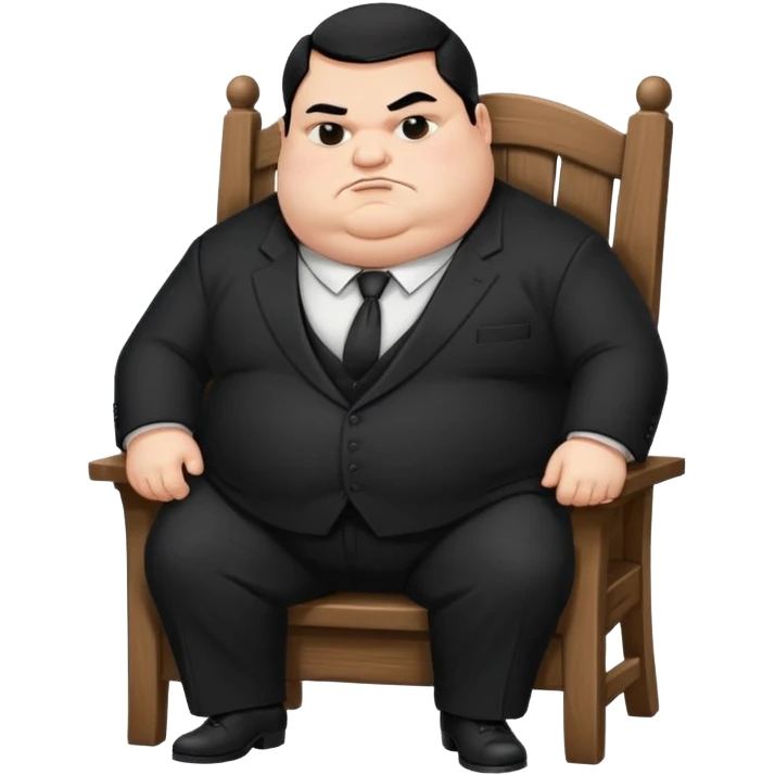 Mafia big fat boss pixar style sit on a chair emoji