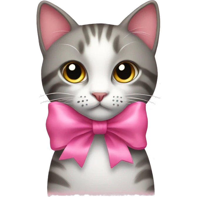 cat with a pink bow emoji